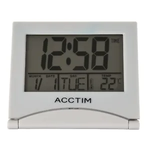 Acctim Mini Flip II Digital Travel Alarm Clock Date, Temperature Display Folding - Picture 1 of 13