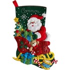 Bucilla Felt Applique Christmas Stocking Kit SANTA