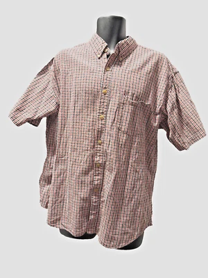 Grey Elephant Button Down Short Sleeve Mens Size L Seersucker Cotton - Image 1 of 4
