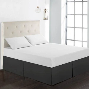 16" Drop Bed Skirt All Sizes Solid Premium Hotel Quality Bed Skirts Wrinkle Free - Picture 1 of 25
