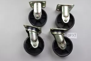 NOS Set di 4 Ruote per Carrello 5" in Gomma Dura Acciaio "Bassick" Resistenti - Foto 1 di 5