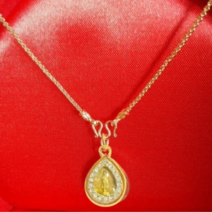 Necklace Birthday Monday Yellow Thai Buddha Amulet Gold Micron Gem Pendant - Picture 1 of 8