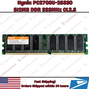 Hynix PC2700U-25330 512MB Memory RAM DDR 333MHz CL2.5 - Picture 1 of 3