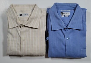 Bachrach Hombre 17.5-34/35 Lote De 2 Camisas Manga Larga Botón●Sin Puños Botones    - Imagen 1 de 11