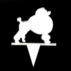 Poodle Cake & Cupcake Toppers, Many Colours & Sizes, Plane or Engraved - Picture 1 of 5