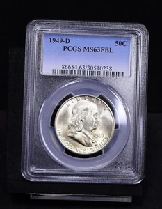 1949-D Franklin Half Dollar - PCGS MS63FBL (48146-L) - Picture 1 of 8