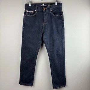 7 For All Mankind Slimmy Jeans Men’s Sz 29 (Actual 30"x29") Dark Denim - Picture 1 of 5
