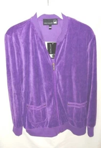 Antthony Design Originals Long Sleeve Velour Collarless Zip Jacket - Bild 1 von 5
