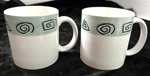 TWO 3.75" TALL MUGS - Sakura Port of Call - WASABI - NICE! - Picture 1 of 5