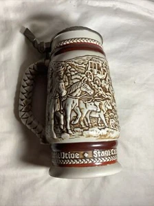VTG 1980 Cattle Drive, Roping, Chuck Wagon 3D Handcrafted Stein Brazil (Avon) - Picture 1 of 19