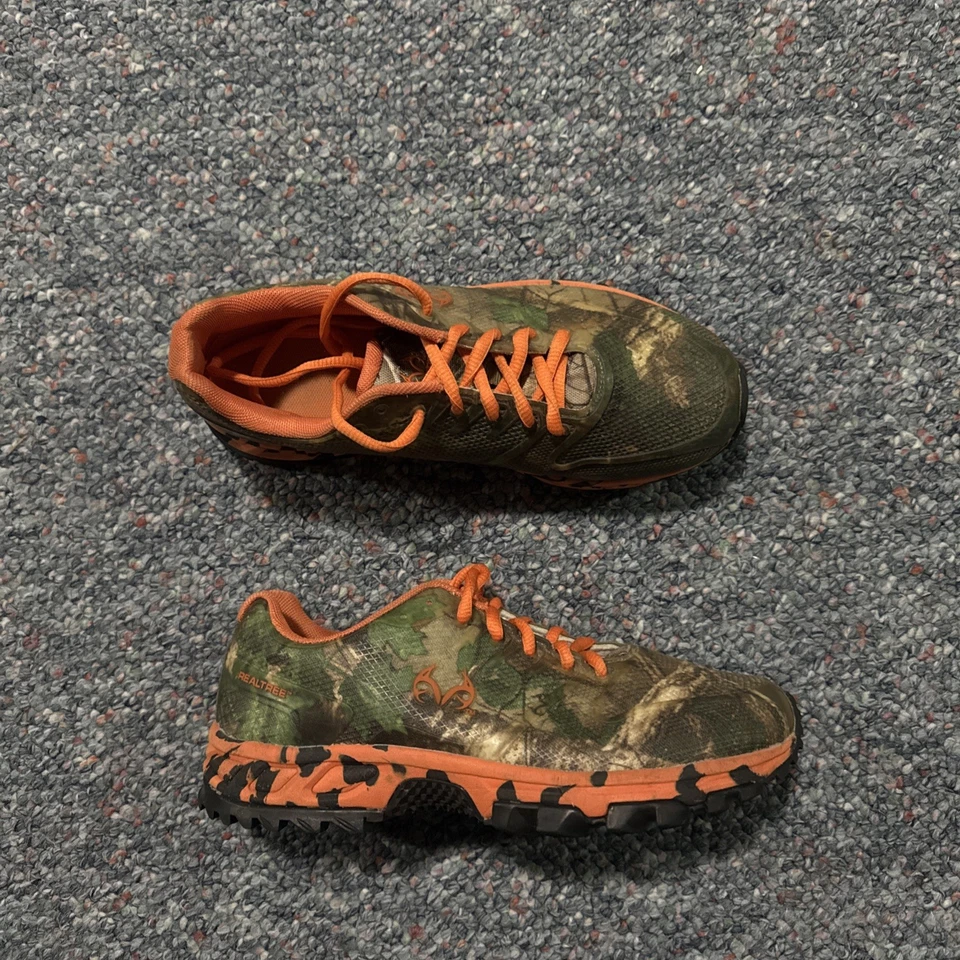 Boys Size 6.5 Real tree Outfitters Camo Hunting Hiking Athletic Shoes Orange - Image 1 of 1