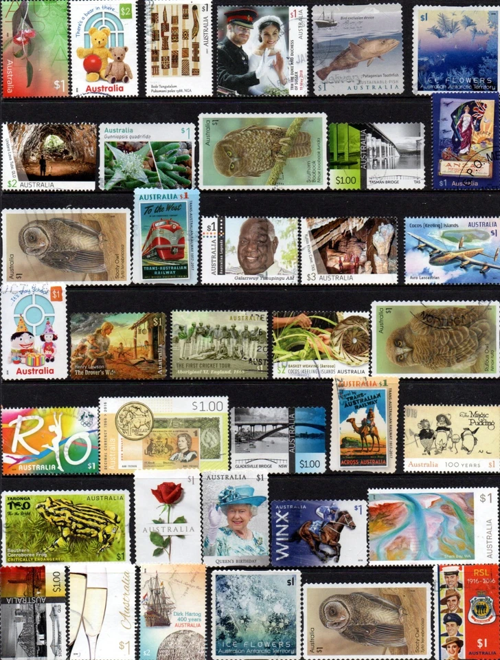 AUSTRALIAN STAMPS - $1.00 STAMPS - SHEET-S/A - FINELY USED - BULK - Image 1 of 1