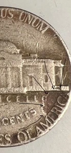 1974 Philadelphia Jefferson Nickel Strike Through Error - Picture 1 of 4
