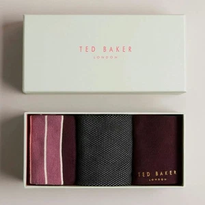 Ted Baker Mens Socks Gift Set London DUDES Assorted Cotton 3 Pack UK 7-11 New - Picture 1 of 3