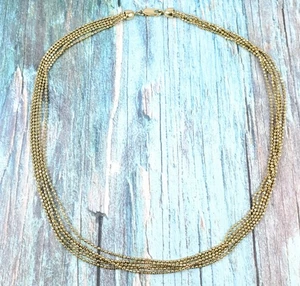 Milor vergoldete italienische Sterlingsilber 5 Strang Perlen 18" Halskette - Bild 1 von 9