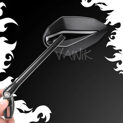 VAWiK Espejo Negro VENOM + Adaptador Negro Montaje Carenado para Bicicleta Deportiva KAWASAKI Foto 1 de 4