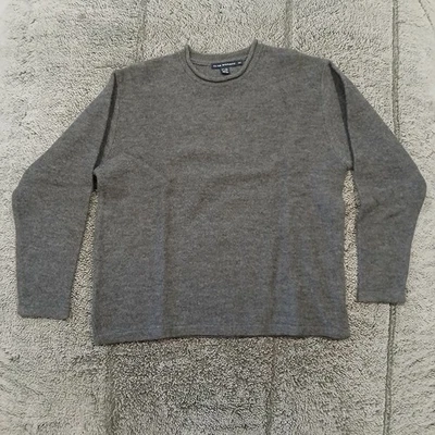 Vintage 90's Club Monaco Sweater Men's Medium Gray 100% Wool Knit Pullover - Image 1 of 4