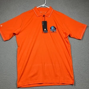 Pro Football Hall of Fame Polo Shirt Adult Med Orange Short Sleeve Canton Ohio - Picture 1 of 13