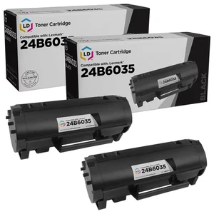LD Compatible Lexmark 24B6035 Black Toner 2-Pack for use in M1145 & XM1145 - Picture 1 of 9