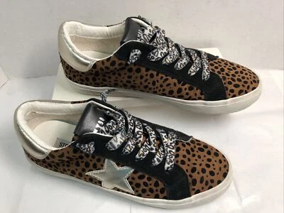 Steve Madden Womens Sneakers NY90 Size 8 M Philosophy Leopard Star Cow Suede #E - Image 1 of 4