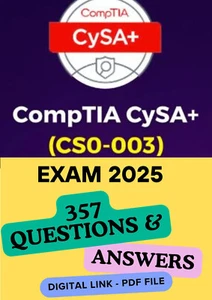 CompTIA CySA+ Questions & Answers (CS0-003) Exam 2025 - Picture 1 of 2