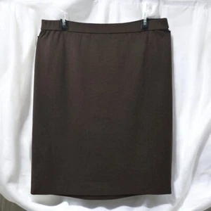 Joan Rivers Knit Pencil Skirt Pull On, Stretch, Casual Career Woman Medium Brown - Picture 1 of 8