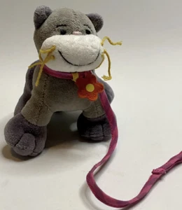Groovy Girls Pet Kitty Cat Grey Purple Flower Collar Leash Manhattan Toy Plush - Picture 1 of 5