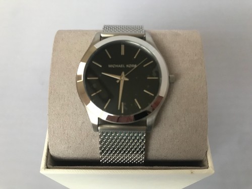 Nuovo Orologio da uomo Michael Kors MK8606 Rete Acciaio Inox Bracciale Argento Quarzo