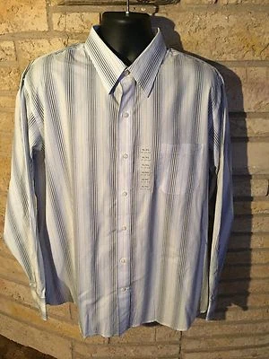 J Ferrar Pin Stripe Long Sleeve Cotton Button Front Mens Shirt  XL 17-17 1/2. - Image 1 of 4