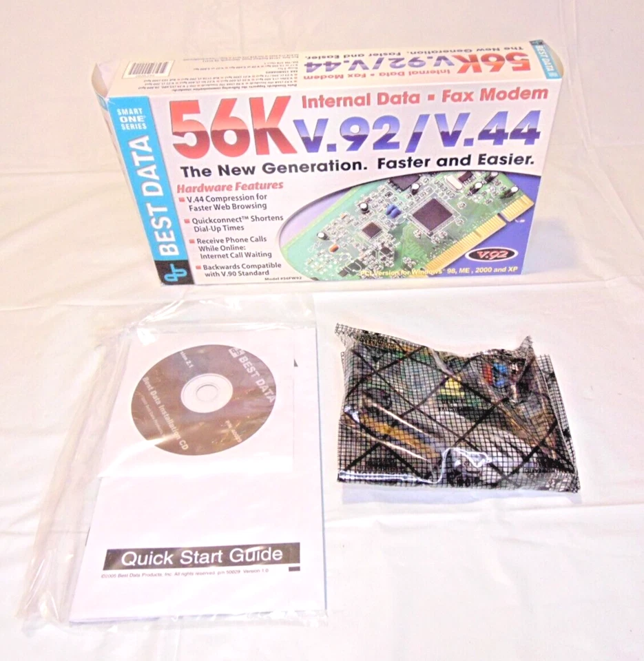 Best Data Smart One (56SF92) 56 Kbps Internal Data Fax Modem - Image 1 of 4