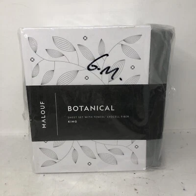 Malouf Botanical-Sheet Set Sateen Tencel Lyocell Fiber King Dusk - Image 1 of 4