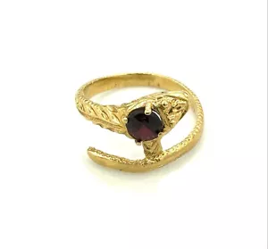 BAGUE OR 18 CARATS - Serpent en grenat almandin - 2,80 g - Picture 1 of 5