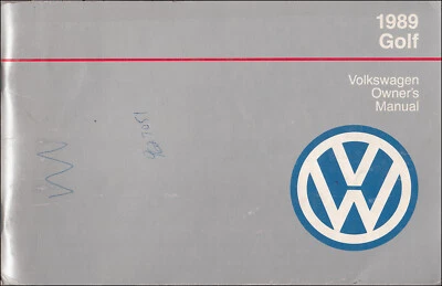 1989 VW Golf Propietarios Manual Volkswagen Usuario Operador Guía Libro - Imagen 1 de 2