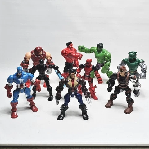 Marvel Super Hero Mashers Lot of Figures Red Hulk, Wolverine, Captain. America++ Cover