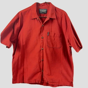 Vintage Y2K Abercrombie Herren Large Baumwolle SS geknöpft rot kariert Shirt - Bild 1 von 9
