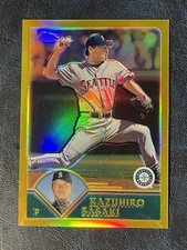 2003 Topps Chrome - Gold Refractor #92 Kazuhiro Sasaki 077/449