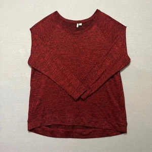 Cato Women's Sweater 20 Red Black Heather Round Neck Raglan Long Sleeves - Picture 1 of 14