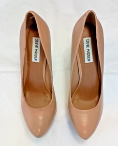 Rare Steve Madden Ultra High 6" Heels Blush Leather Platform Pumps Dejavu Sz 8.5 - Picture 1 of 6