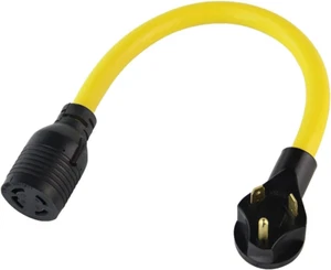 TT-30P to L14-30R Generator Adapter, 10 AWG 3C Cord, 30A, 3-Prong-4-Prong, 1.5Ft - Picture 1 of 12
