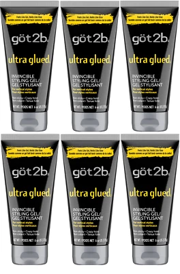 Got2b Ultra Glued Invincible Styling Hair Gel, 6 oz (Pack of 6) Free Shipping - Image 1 of 4