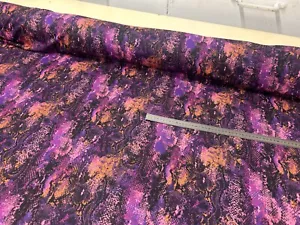 Cotton viscose jersey printed stretch fabric 150cms wide snakeskin material - Picture 1 of 6