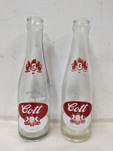 2 Vintage Cott Soda Bottles Manchester NH 1960's Bottle 