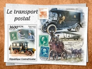 África Central - Transporte Postal 2022 - Hoja de recuerdo de estampillas - CA220826b - Imagen 1 de 1