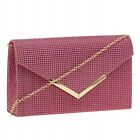 Women's Pink Soft Elegant Handbag For Ladies Clutch Purse Evening Luxury Bag