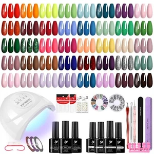 61 PCS Gel Nail Polish Kit with UV Light, 40 Colors Gel Nail Polish Set Spring - Picture 1 of 7