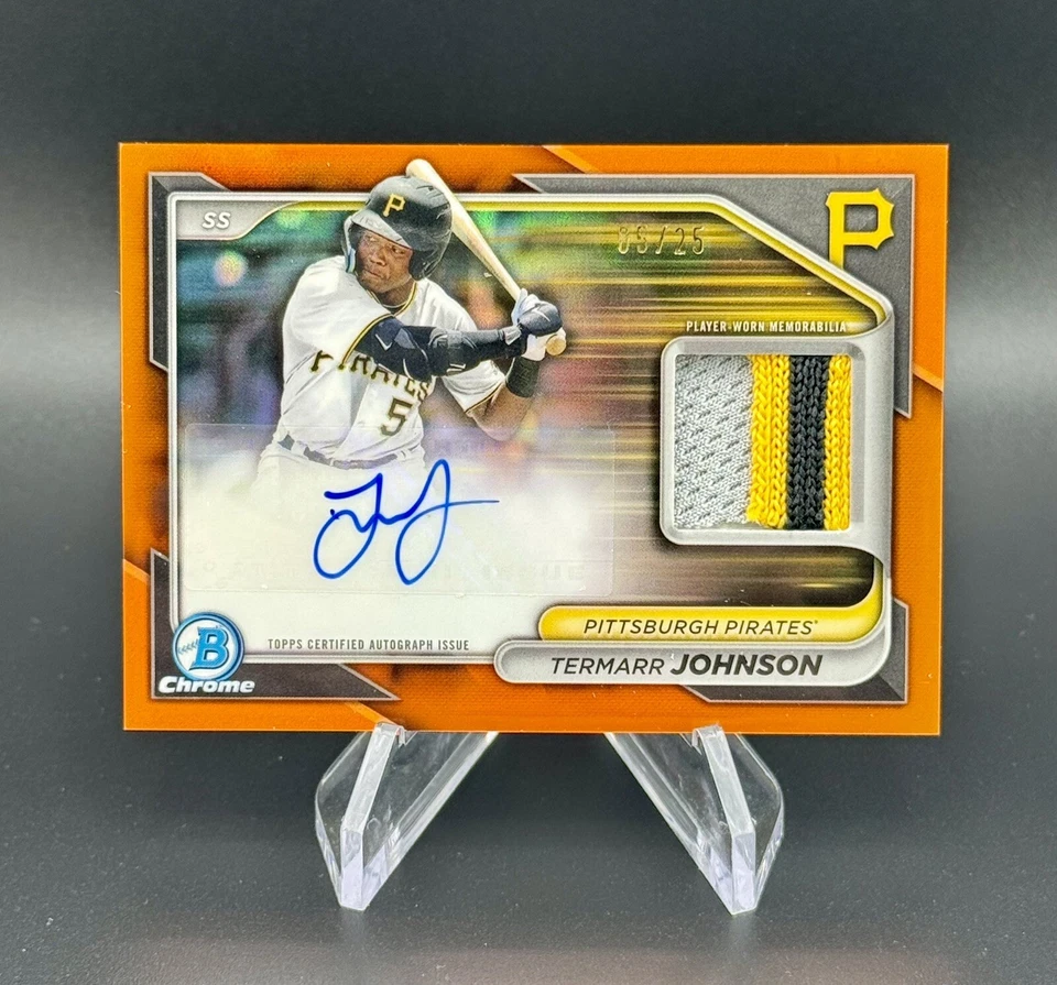 2024 Bowman Chrome Termarr Johnson Patch Auto Orange 5/25 -“Number Match” - Image 1 of 1