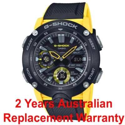 Casio G-Shock GA-2000-1A9 Black & Yellow Men's Watch 2-Years Warranty GA-2000 - image 1 of 4