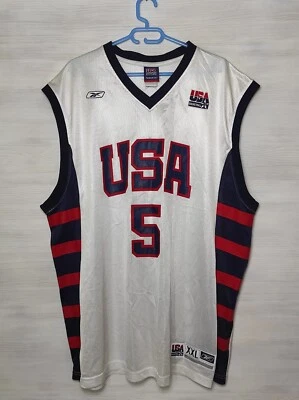 #5 JASON KIDD USA NATIONAL TEAM 2004 REEBOK SHIRT BASKETBALL JERSEY SIZE XXL - Image 1 of 4