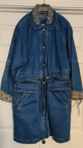 Chaqueta Parka de Colección Años 80-90 Vista Actual Talla S Azul Borde de Encaje Forrado Pesado - Imagen 1 de 6