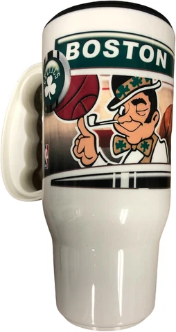 Boston Celtics 16 Oz Commuter Travel Auto Mug with Lid Cover